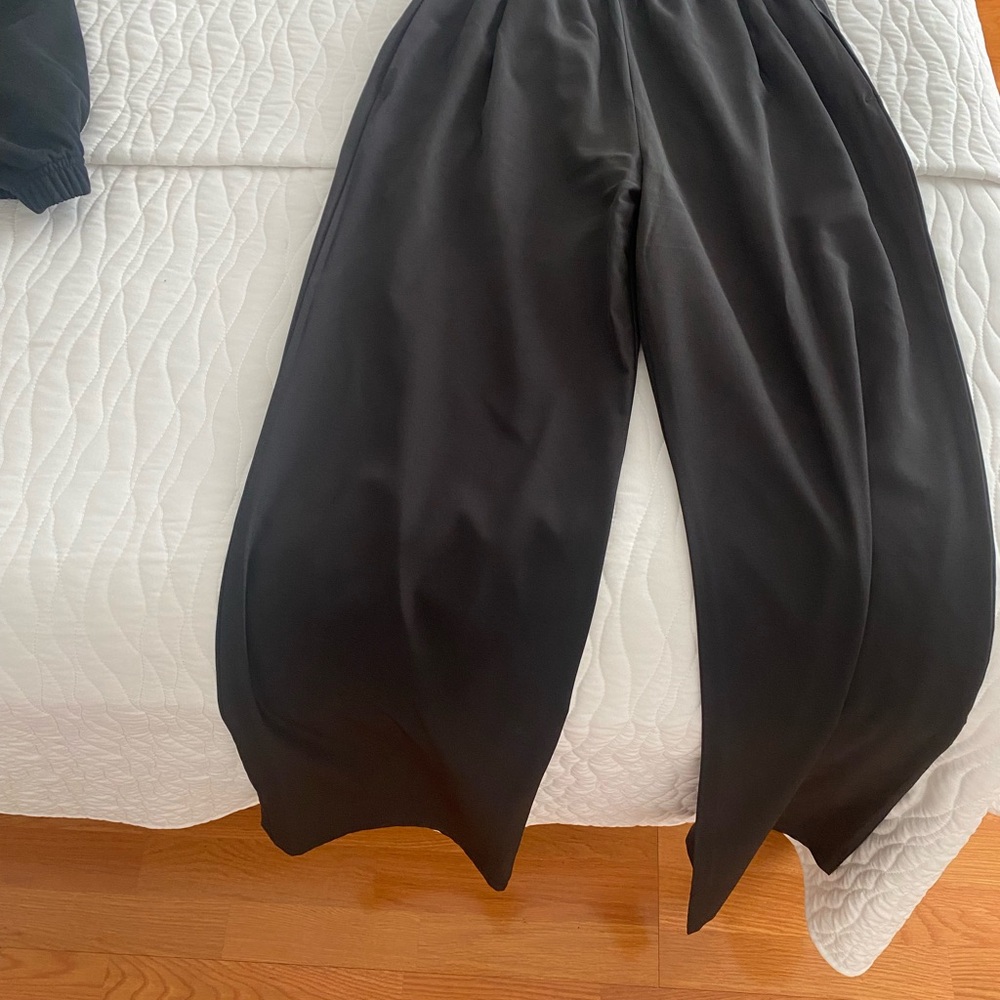 ALO Yoga Black Wide-Leg Trousers